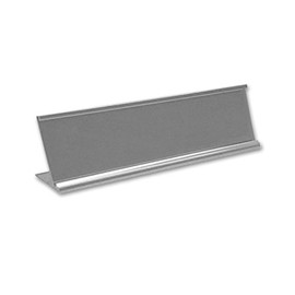 Quality Satin Aluminum Desktop Office Nameplate Holder, 8" x 2" (1)