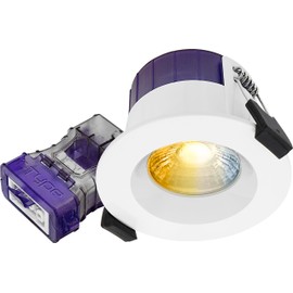 Luceco FType Regressed Ultra Change and 4Colour 2700K, 3000K, 4000K, 6000K Colour Change Temperature Downlight, 4W/6W, IP65 Rated, White