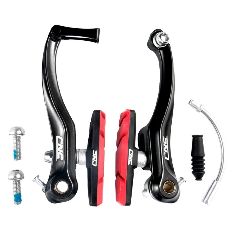 Chooee Bicycle V Brake, Aluminium V-Brake Brake Set, Black/Red