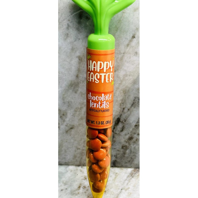 Bee CARROT TUBES WITH ORANGE CHOCOLATE LENTILS 1.3 Oz 36gm