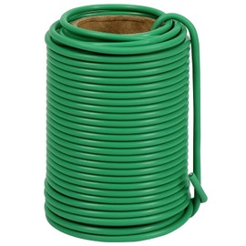 Tenn Well Garden Wire, 66 Feet 3.5mm Soft Rubber Coated Plant Ties, Green Gardening Twist Ties for Climbing Plants, Tomatoes, Vegetables, Climbing Roses