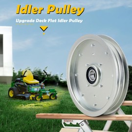 AUC10172 Deck Flat Idler Pulley Compatible with John Deere Z335E Z525 Z535M Z535R Z540 Z525E Z540M Z540R Replace# 15959 280-807 (1 Pack)