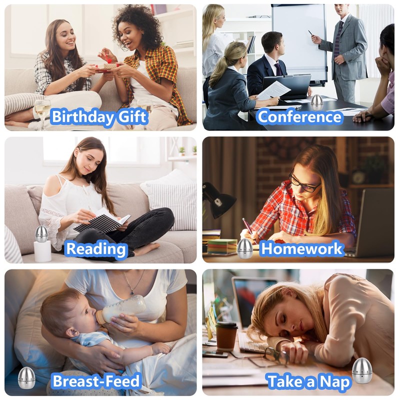 VMUTGA Egg Timer, Mechanical Egg Timer, Egg Shaped Timer Stainless