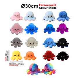 Kunstify Octopus Mood Cuddly Toy, XXL Octopus Plush Reversible, XXL Mood Octopus Plush Toy, XXL Cuddly Toy, Large Giant Gifts for Women, Best Friend, Children Gifts 30 cm, Pink Blue