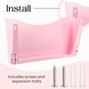 Newtay 2 Pack Pink Single Pocket File Holder Pocket Plastic