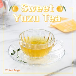 Dahada Yuzu Refreshing Citrus Tea, 20 Tea Bags, Fruit Tea, Caffeine-Free, Herbal Tea