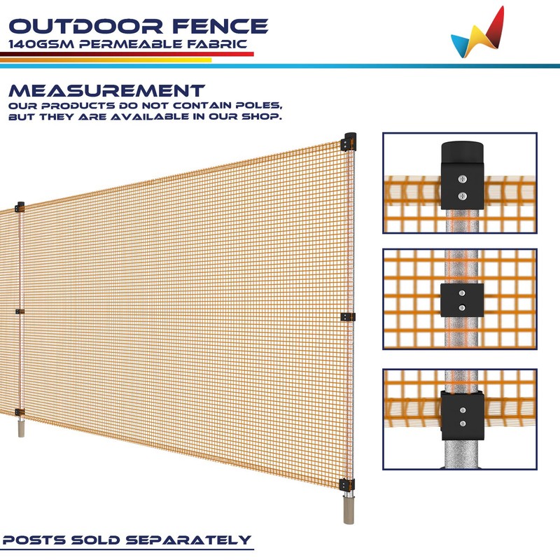 Windscreen4less Outdoor Garden Fence Mesh Netting Roll Temporary Fencing for