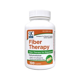 Quality Choice Fiber Therapy for Regularity Methylcellulose 500 mg 100 Caplets Pack of 2
