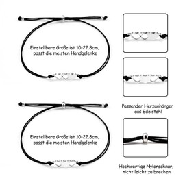 VU100 Gift for Friends/Sister/Mother/Daughter, Heart-Shaped Stainless Steel Bracelet, Friendship Bracelet, Mother's Day, Birthday Gift for Mother, Daughter, Friend, Sister, Stainless Steel, No