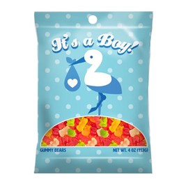 Amusemints Gummy Bears - It's a Boy (4 oz) | Perfect for Baby Showers & Celebrations |