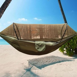 Camping Hammock - Lightweight Gnat Net Swing Hammock - 9x5FT Portable Automatic Setup Family Shelter for Beach, Camping