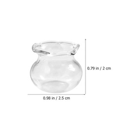 LOGOFUN 12 Pcs Miniature Fish Bowls Simulated Mini Fish Tank Miniature Glass Goldfish Bowl for Mini House Desktop Office Desk Accessories