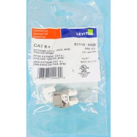Leviton 61110-RG6 Cat6 Extreme Quickport Snap-in Connector Keystone Fit - Gray