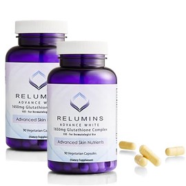 Relumins Complejo de L-Glutatin 1650 mg - Apoyo antioxidante con cido alfa lipoico, NAC, L-metionina, vitamina E, suplemento para la salud de la piel 