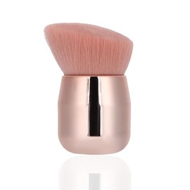 Brocha angular para colorete, brocha para contorno, brocha para polvos: herramientas de maquillaje suaves y portátiles que recogen fácilmente los polvos sueltos.