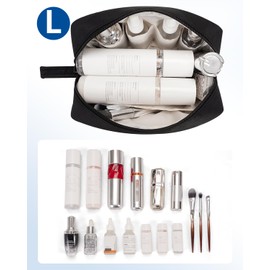 Narwey Large Makeup Bag Travel Cosmetic Bag Organizer Toiletry Bag Make Up Bags for Women (Black, Large)