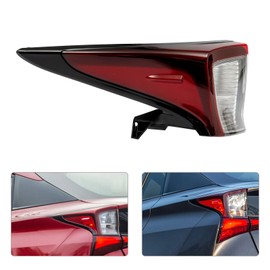 DuYouG Compatible With 2019 2020 2021 2022 Toyota Prius Halogen Outer Tail Light Rear Light Brake Stop Lamp Taillight Assembly Replacement Black Housing Left Driver Side (LH)