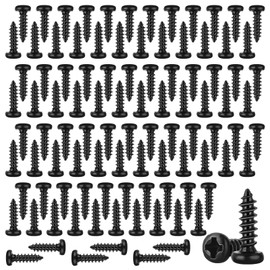 100 Pcs M3 X 10mm Black Self Tapping Screws, Pan Head Screws, Stainless Steel Self-Tapping Screws, Small Self Drilling Screws for Plastic, Wood, Metals