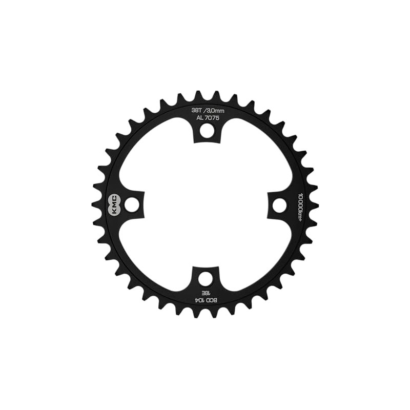 KMC Unisex - Adult Chainring for E-Bike, 38 Teeth, Black