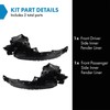 TRQ Front Inner Fender Liner Set Compatible with 2015-2017 Nissan