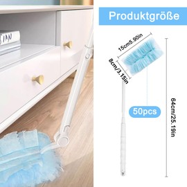 Pack of 50 Dust Magnet Refill Pack - Dust Mop with Telescopic Handle Duster Dusters for Wipes Dusters Cleaning Dust Cloth Refill Starter Set for Pet Hair Dust Dirt