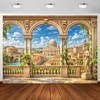 7X5Ft Greece Backdrop for Photoshoot Party Decorations, Ancient Greek Greece