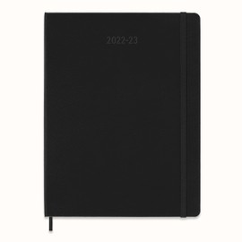 Moleskine - 18-Month Weekly Planner/Diary, Weekly Planner 2022/2023, Weekly Notebook with Hard Cover and Elastic Closure, XL Size 19 x 25 cm, Colour Black