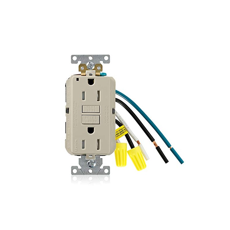 Leviton 15A-125V Extra-Heavy Duty Industrial Grade Leaded Duplex Tamper-Resistant Self-Test