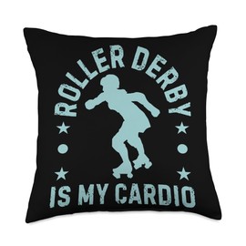 Roller Skates for Roller Derby Accessories Pads Essentials Gear Roller Derby Player Throw Pillow, 18x18, Multicolor
