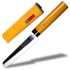 Seki Japan Small Fruit Knife Wooden Handle, 8.5” Small Kitchen Utility Knife, Stainless Steel Blade, Vegetable, Paring Knife with Cover