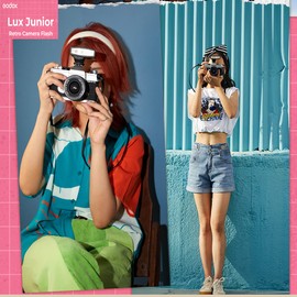 GODOX Lux Junior Speedlite Retro Camera Flash, GN12, 6000K CCT A/M Flash Mode, 28mm Focal Length Compatible with Canon Nikon Sony Fujufilm Digital Film Cameras