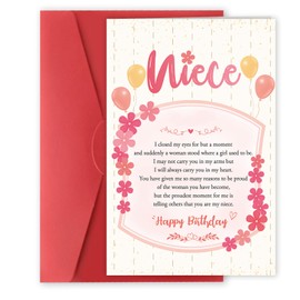 Bestmelo Niece Birthday Card,Happy Birthday Gifts for Niece,8x5.3 Inches,Quick-Dry,Eco-Friendly