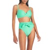 Jessica Simpson Women's Standard 2-Piece Swimsuit: Twisted D-Bra Top with