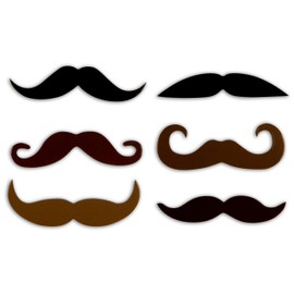 Kikkerland Mustache Magnet, Set of 6
