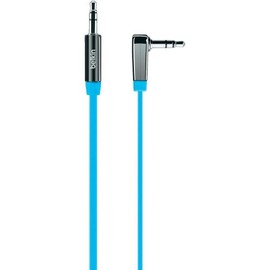 Belkin A V10128CW03-BLU 0.9 m 3.5 mm Stereo Jack Flat Cable - Blue