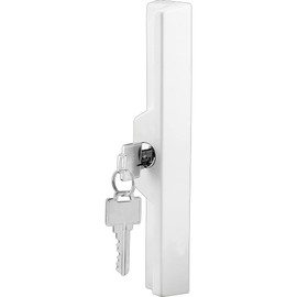 Prime-Line C 1120 Sliding Door Outside Pull, with Key, White Diecast (Single Pack)