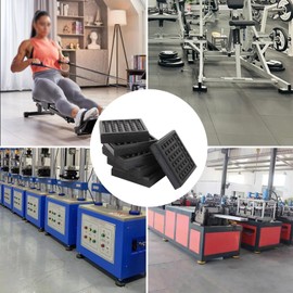 Kcgani 4 Pack Non Slip Exercise Equipment Mat, 4 x 4 x 0.8 Inch Noise Reduction Mat for Treadmill, Anti Vibration Treadmill Stationary Bike Mats Treadmill Mat for Hardwood Floor Protection Carpet