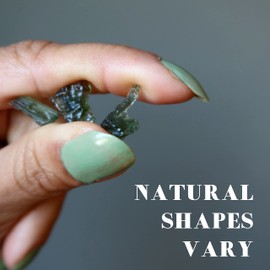 Satin Crystals Moldavite Mini Tiny Real Green Gemstone Tektite Double