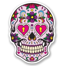 2 x 10cm/100mm Sugar Skull Window Cling Sticker Car Van Campervan Glass #5669