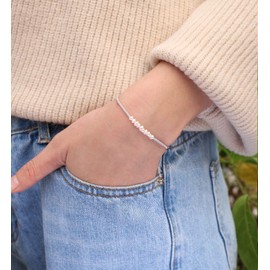 KELITCH Natural Shell Pearl Beaded Bracelets Women Friendship Bracelets Miyuki Beads Bracelets (Gray F)