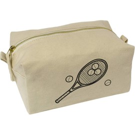 'Tennis Racket & Balls' Canvas Wash Bag/Makeup Case (CS00018205)