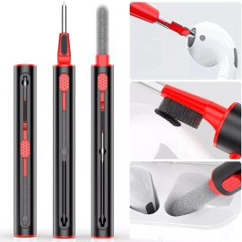 Cleaning Pen for Airpods Pro Multi-Function 3 in 1 Cleaner in Black/Red