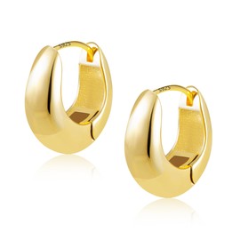 ALEXCRAFT 14K Small Chunky Gold Hoop Earrings for Women Huggie Thick Hoops Earrings Jewelry Gift