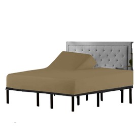 Split Top King Fitted Sheet Only for Sleep Number Adjustable Beds,100% Giza Cotton,Split Top King Fitted Sheet for Adjustable Bed,Adjustable Bed Fitted Sheet 34" Flex Head King Size,1 Pc (Taupe)