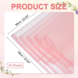 PATIKIL 20 Sheets Flower Wrapping Paper, Frosted Waterproof Bouquet Wrapping Paper Florist Supplies Packaging Paper for DIY Crafts Wedding Birthday Gift, Pink
