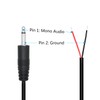 4Pcs 3.5mm Male Plug to Bare Wire Open End Cable,