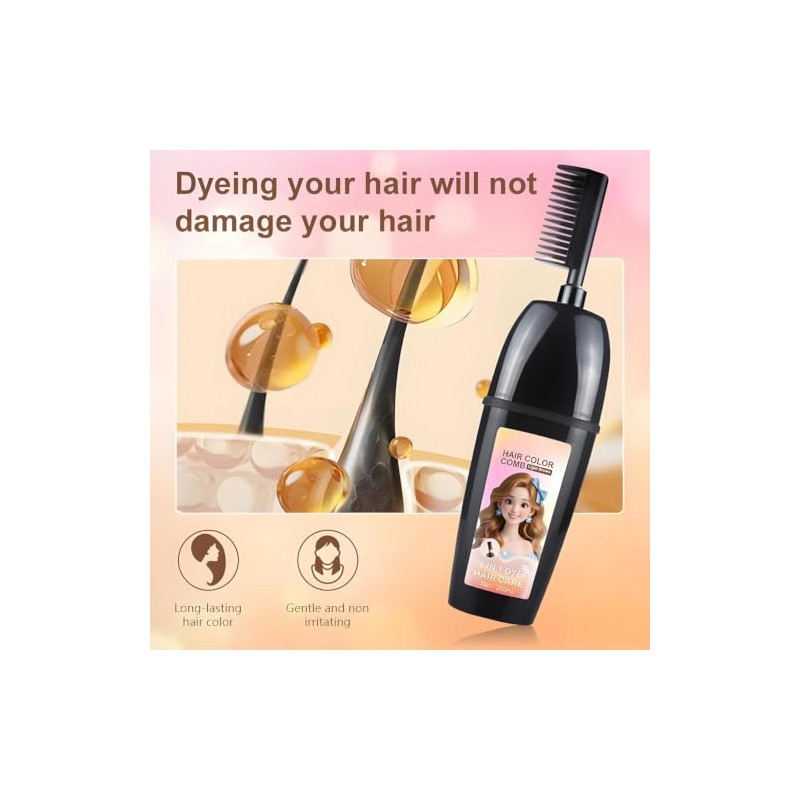 Hair dye Comb, Peine de Tinte 2 en 1 para