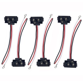 Bstenky 6Pcs 3 Wire Plug Truck Trailer Light Plugs,3 Wire Pigtail Harness Fit for 4" Round Lights and 6" Oval Lights of 12V Vehicles