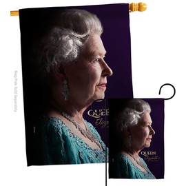 Queen Elizabeth II Garden House Flag - Set Sweet Life Sympathy Remembrance Memorial Bereavement Love Support Emotion Postive - Decoration Banner Small Yard Gift Double-Sided Made in USA 28 X 40