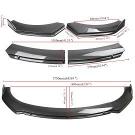 Unbranded Carbon Fiber Style Front Bumper Lip Spoiler Strut R For VW Golf GTI MK5 MK6 MK7